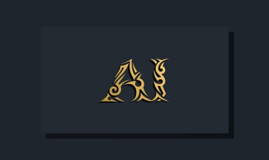 Luxury initial letters AI logo design. It will be use for Restaurant, Royalty, Boutique, Hotel, Heraldic, Jewelry, Fashion and other vector illustration