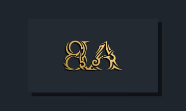 Luxury initial letters BA logo design. It will be use for Restaurant, Royalty, Boutique, Hotel, Heraldic, Jewelry, Fashion and other vector illustration