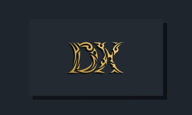 Luxury initial letters DX logo design. It will be use for Restaurant, Royalty, Boutique, Hotel, Heraldic, Jewelry, Fashion and other vector illustration