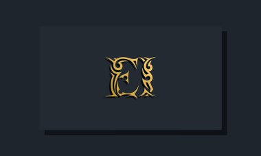 Luxury initial letters EI logo design. It will be use for Restaurant, Royalty, Boutique, Hotel, Heraldic, Jewelry, Fashion and other vector illustration