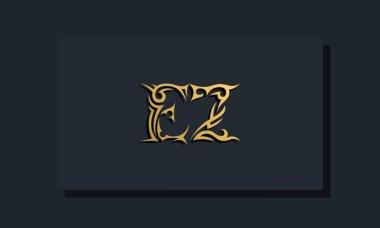 Luxury initial letters EZ logo design. It will be use for Restaurant, Royalty, Boutique, Hotel, Heraldic, Jewelry, Fashion and other vector illustration