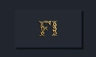 Luxury initial letters FI logo design. It will be use for Restaurant, Royalty, Boutique, Hotel, Heraldic, Jewelry, Fashion and other vector illustration