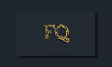 Luxury initial letters FQ logo design. It will be use for Restaurant, Royalty, Boutique, Hotel, Heraldic, Jewelry, Fashion and other vector illustration