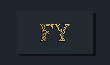 Luxury initial letters FY logo design. It will be use for Restaurant, Royalty, Boutique, Hotel, Heraldic, Jewelry, Fashion and other vector illustration