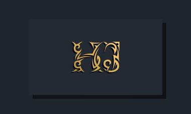 Luxury initial letters HJ logo design. It will be use for Restaurant, Royalty, Boutique, Hotel, Heraldic, Jewelry, Fashion and other vector illustration