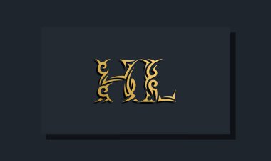 Luxury initial letters HL logo design. It will be use for Restaurant, Royalty, Boutique, Hotel, Heraldic, Jewelry, Fashion and other vector illustration