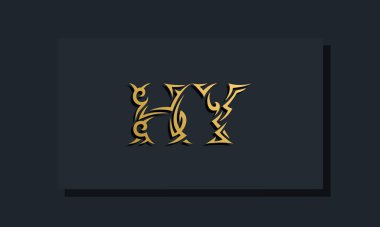 Lüks harfler HY logo tasarımı. Restoran, Kraliyet, Butik, Otel, Heraldik, Mücevher, Moda ve diğer vektör illüstrasyonları için kullanılacak