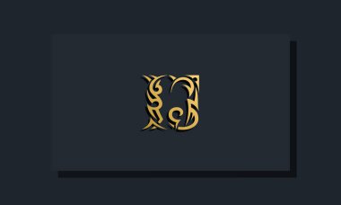 Lüks ilk harfler IJ logo tasarımı. Restoran, Kraliyet, Butik, Otel, Heraldik, Mücevher, Moda ve diğer vektör illüstrasyonları için kullanılacak