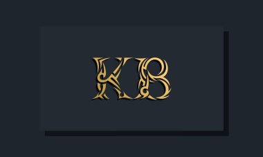 Lüks ilk harfler KB logo tasarımı. Restoran, Kraliyet, Butik, Otel, Heraldik, Mücevher, Moda ve diğer vektör illüstrasyonları için kullanılacak