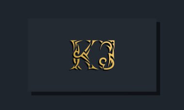 Lüks ilk harfler KJ logo tasarımı. Restoran, Kraliyet, Butik, Otel, Heraldik, Mücevher, Moda ve diğer vektör illüstrasyonları için kullanılacak