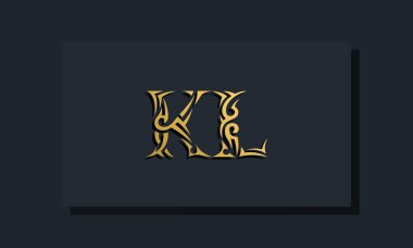 Lüks ilk harfler KL logo tasarımı. Restoran, Kraliyet, Butik, Otel, Heraldik, Mücevher, Moda ve diğer vektör illüstrasyonları için kullanılacak