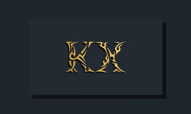 Lüks ilk harfler KX logo tasarımı. Restoran, Kraliyet, Butik, Otel, Heraldik, Mücevher, Moda ve diğer vektör illüstrasyonları için kullanılacak
