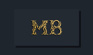 Lüks başlangıç harfleri MB logo tasarımı. Restoran, Kraliyet, Butik, Otel, Heraldik, Mücevher, Moda ve diğer vektör illüstrasyonları için kullanılacak