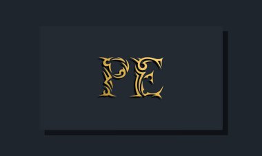 Lüks baş harfler Beden Eğitimi logosu tasarımı. Restoran, Kraliyet, Butik, Otel, Heraldik, Mücevher, Moda ve diğer vektör illüstrasyonları için kullanılacak