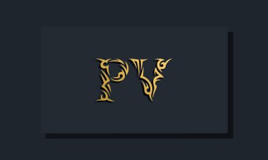 Lüks ilk harfler PV logo tasarımı. Restoran, Kraliyet, Butik, Otel, Heraldik, Mücevher, Moda ve diğer vektör illüstrasyonları için kullanılacak