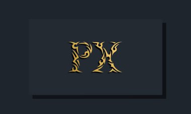Lüks ilk harfler PX logo tasarımı. Restoran, Kraliyet, Butik, Otel, Heraldik, Mücevher, Moda ve diğer vektör illüstrasyonları için kullanılacak