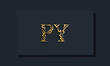 Lüks ilk harfler PY logo tasarımı. Restoran, Kraliyet, Butik, Otel, Heraldik, Mücevher, Moda ve diğer vektör illüstrasyonları için kullanılacak