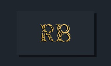 Lüks ilk harfler RB logo tasarımı. Restoran, Kraliyet, Butik, Otel, Heraldik, Mücevher, Moda ve diğer vektör illüstrasyonları için kullanılacak