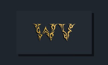 Lüks ilk harfler WV logo tasarımı. Restoran, Kraliyet, Butik, Otel, Heraldik, Mücevher, Moda ve diğer vektör illüstrasyonları için kullanılacak