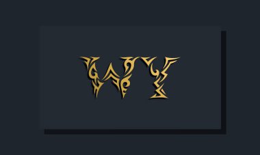 Lüks ilk harfler WY logo tasarımı. Restoran, Kraliyet, Butik, Otel, Heraldik, Mücevher, Moda ve diğer vektör illüstrasyonları için kullanılacak