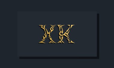 Lüks ilk harfler XK logo tasarımı. Restoran, Kraliyet, Butik, Otel, Heraldik, Mücevher, Moda ve diğer vektör illüstrasyonları için kullanılacak