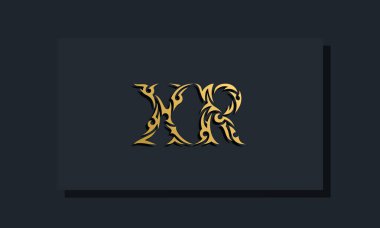 Lüks ilk harfler XR logo tasarımı. Restoran, Kraliyet, Butik, Otel, Heraldik, Mücevher, Moda ve diğer vektör illüstrasyonları için kullanılacak