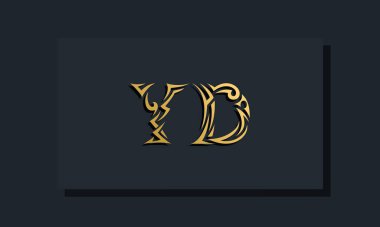 Lüks başlangıç harfleri YD logo tasarımı. Restoran, Kraliyet, Butik, Otel, Heraldik, Mücevher, Moda ve diğer vektör illüstrasyonları için kullanılacak
