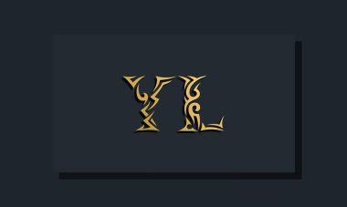 Lüks başlangıç harfleri YL logo tasarımı. Restoran, Kraliyet, Butik, Otel, Heraldik, Mücevher, Moda ve diğer vektör illüstrasyonları için kullanılacak