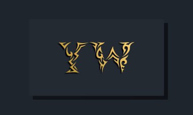 Lüks başlangıç harfleri YW logo tasarımı. Restoran, Kraliyet, Butik, Otel, Heraldik, Mücevher, Moda ve diğer vektör illüstrasyonları için kullanılacak