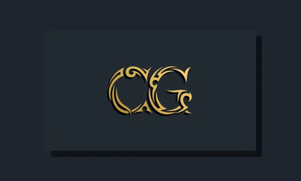 Luxury Initial Letters Logo Design Use Restaurant Royalty Boutique Hotel — стоковий вектор