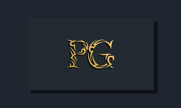 豪华首字母Pg标志设计 它将用于餐馆 皇家酒店 精品店 赫拉尔迪奇 时装和其他病媒图片 — 图库矢量图片