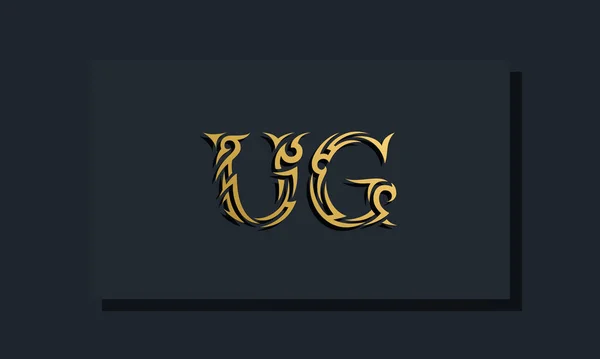 高級初期文字Ugロゴデザイン それはレストラン ロイヤリティ ブティック ホテル ヘラルド ジュエリー ファッションや他のベクトルのイラストのために使用されます — ストックベクタ
