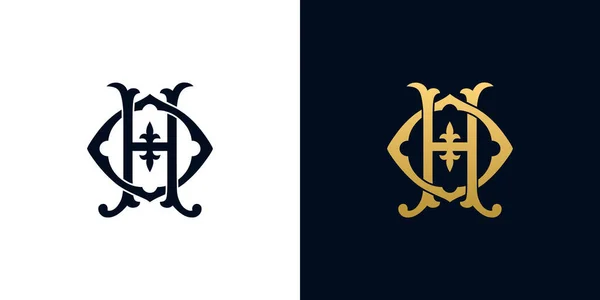 Decorative Vintage Initial Letters Monogram Suitable Tattoo Studio Salon Boutique — Vector de stock