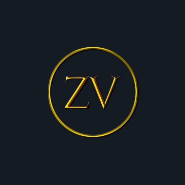 Lüks harfler ZV harfleri. Dövme stüdyosu, kuaför, butik, otel, üniversite, retro, kenetlenme tarzı için uygun