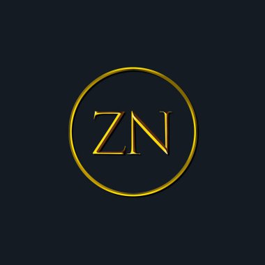 Lüks harfler ZN baş harfleri. Dövme stüdyosu, kuaför, butik, otel, üniversite, retro, kenetlenme tarzı için uygun