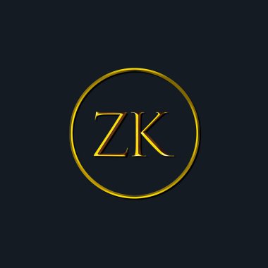 Lüks harfler ZK baş harfleri. Dövme stüdyosu, kuaför, butik, otel, üniversite, retro, kenetlenme tarzı için uygun