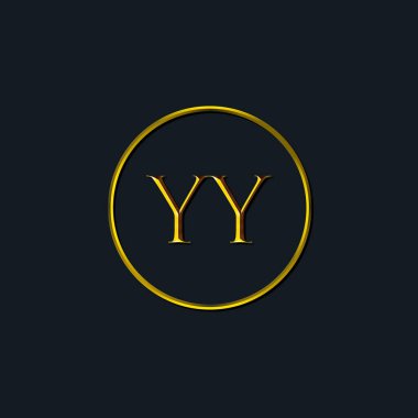 Lüks harfler, YY harfleri. Dövme stüdyosu, kuaför, butik, otel, üniversite, retro, kenetlenme tarzı için uygun