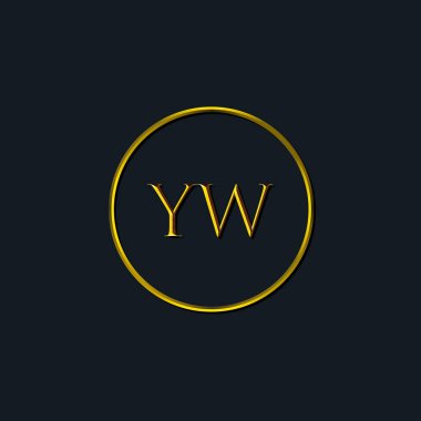 Lüks harfler, YW harfleri. Dövme stüdyosu, kuaför, butik, otel, üniversite, retro, kenetlenme tarzı için uygun