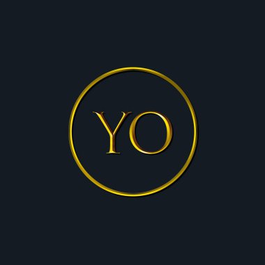 Lüks harfler. YO harfleri. Dövme stüdyosu, kuaför, butik, otel, üniversite, retro, kenetlenme tarzı için uygun