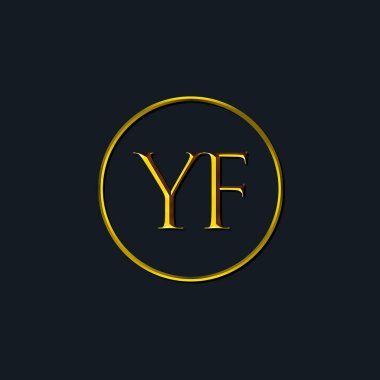 Lüks harfler, YF harfleri. Dövme stüdyosu, kuaför, butik, otel, üniversite, retro, kenetlenme tarzı için uygun