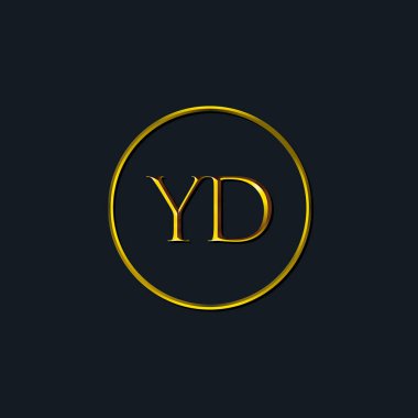 Lüks harfler, YD harfleri. Dövme stüdyosu, kuaför, butik, otel, üniversite, retro, kenetlenme tarzı için uygun