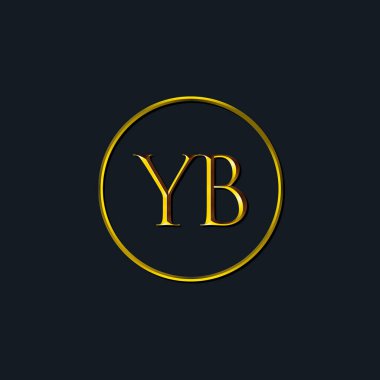 Lüks harfler, YB harfleri. Dövme stüdyosu, kuaför, butik, otel, üniversite, retro, kenetlenme tarzı için uygun