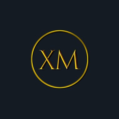 Lüks harfler XM baş harfleri. Dövme stüdyosu, kuaför, butik, otel, üniversite, retro, kenetlenme tarzı için uygun