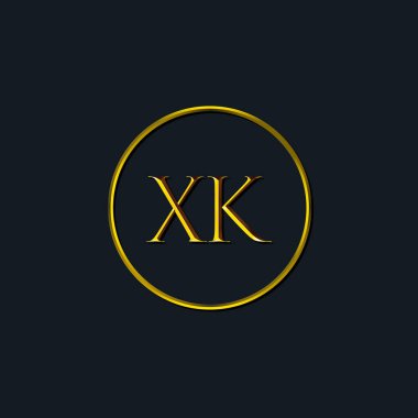 Lüks harfler XK baş harfleri. Dövme stüdyosu, kuaför, butik, otel, üniversite, retro, kenetlenme tarzı için uygun