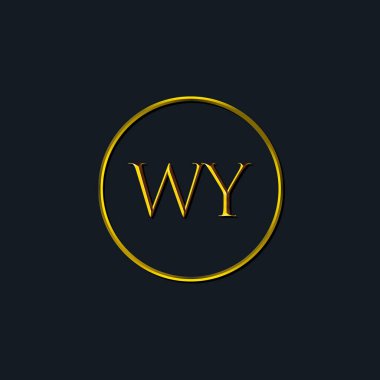 Lüks harfler, WY harfleri. Dövme stüdyosu, kuaför, butik, otel, üniversite, retro, kenetlenme tarzı için uygun