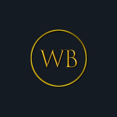 Lüks harfler WB baş harfleri. Dövme stüdyosu, kuaför, butik, otel, üniversite, retro, kenetlenme tarzı için uygun