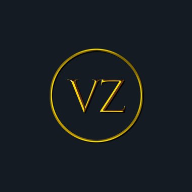 Lüks harfler VZ harfleri. Dövme stüdyosu, kuaför, butik, otel, üniversite, retro, kenetlenme tarzı için uygun