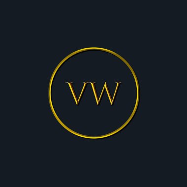 Lüks harfler VW harfleri. Dövme stüdyosu, kuaför, butik, otel, üniversite, retro, kenetlenme tarzı için uygun