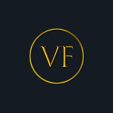 Lüks harfler VF harfleri. Dövme stüdyosu, kuaför, butik, otel, üniversite, retro, kenetlenme tarzı için uygun