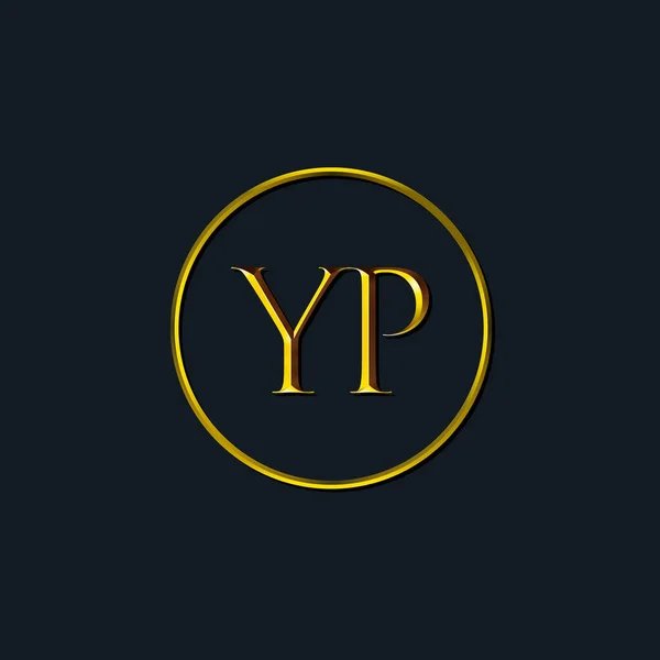 豪华首字母Yp单字 适用于纹身工作室 精品店 连锁风格 — 图库矢量图片